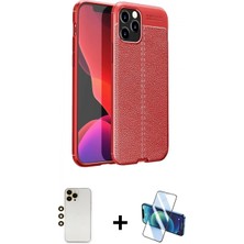 Pileli Store Pilelistore™ iPhone 12 Pro Kılıf Doruk Klasik Özel Seri - Siyah 3D Antistatik Cam Ekran Koruyucu + Shine Kamera Lens - Gd