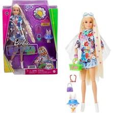 Barbie Extra Mavi Etekli Bratz Temalı Renkli Desenli Model Bebek HDJ45