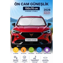 TUMKE Araba Ön Cam  Güneşlik Premium Araç İçi Gölgelik Büyük Boy Katlanabilir Isı Yansıtıcı Uv Korumalı Oto İçi  Güneş Koruyucu Perde