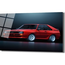 GLAZELLA Efsanevi Kırmızı Audi Quattro Spor Araba Cam Tablo