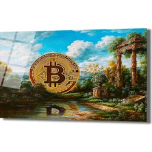 GLAZELLA Bitcoin Antik Manzara Cam Tablo: Dijital Altın Çağı