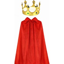 My Best Store 90 cm Kral Pelerini ve Altın Kral Tacı Seti