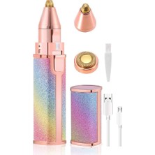 My Best Store Çift Başlıklı Epilasyon Yüz Çene Işıklı Kıl Tüy Alma Mini Cep Epilasyonu Simli