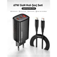 Toocki 67W Gan Dijital Ekran Yüksek Hızlı Şarj Set Adaptörü iPhone 15 14 13 12 11 Macbook Xioami Smasung Dizüstü