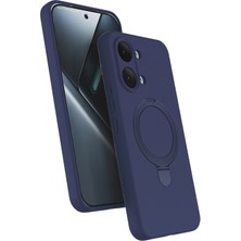 Tekno Grup Xiaomi Poco X8 Pro Max Kılıf M-Safe Şarj Özellikli Standlı Samara Kapak-Lacivert
