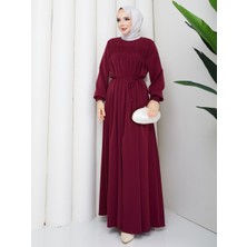 Asia Collection Önü Büzgülü Tesettür Elbise