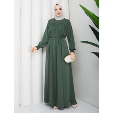 Asia Collection Önü Büzgülü Tesettür Elbise