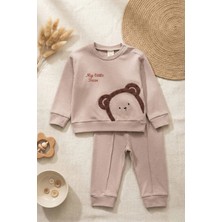 Babydonat Ayıcık Nakışlı % 100 Pamuk 2'li Erkek Bebek Takım