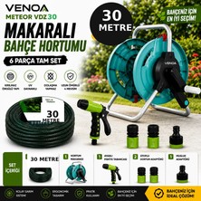 Venoa Meteor VDZ30 Kırılmaz Örgülü Makaralı Bahçe Su Hortumu 30 mt 6 Parça