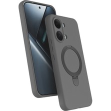 Tekno Grup Xiaomi Poco X8 Pro Max Kılıf M-Safe Şarj Özellikli Standlı Samara Kapak-Titanyum-Gri