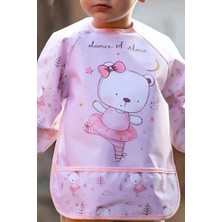 Babydonat Bear Desenli Sıvı Geçirmez Unisex Uzun Kollu Aktivite ve Mama Önlüğü 6-24 Ay