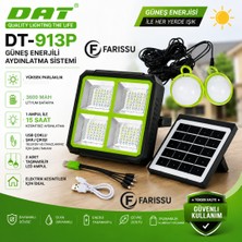farissu Güneş Enerjili Aydınlatma Sistemi | 3600 Mah Batarya, 5 Farklı Işık Modu Kamp Lambası