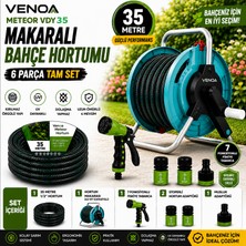 Venoa Meteor VDY35 Kırılmaz Örgülü Makaralı Bahçe Su Hortumu 35 mt 6 Parça