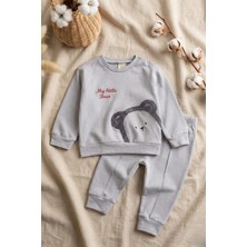 Babydonat Ayıcık Nakışlı % 100 Pamuk 2'li Erkek Bebek Takım