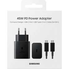 Shutech Samsung 45W Galaxy S26+ Type-C Süper Hızlı Şarj Cihazı 45W Siyah Adaptör + Kablo