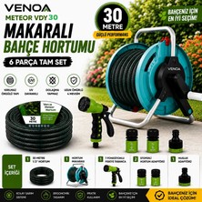 Venoa Meteor VDY30 Kırılmaz Örgülü Makaralı Bahçe Su Hortumu 30 mt 6 Parça