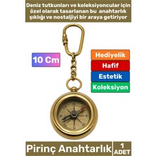 Wintoup #anahtarlık Özel Üretim Denizci Temalı Marin Sevgili Babalar Öğretmenler Günü Dekoratif Hediyelik Koleksiyon Estetik Antika Görünümlü Pirinç Pusula Tasarımlı Anahtarlık 10 cm