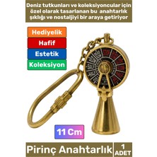 Wintoup #anahtarlık Pirinç Denizci Temalı Marin Sevgili Babalar Öğretmenler Günü Dekoratif Hediyelik Koleksiyon Estetik Antika Görünümlü Çok Şık Pirinç Makine Telgrafı Tasarımlı Anahtarlık 11 cm