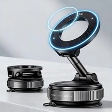 Oto Mutluluk Vakumlu Mıknatıslı Araç Telefon Tutucu 360° Döner Başlıklı Siyah