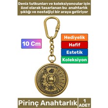 Wintoup #anahtarlık Pirinç Denizci Temalı Marin Sevgili Babalar Öğretmenler Günü Dekoratif Hediyelik Koleksiyon Estetik Antika Görünümlü Çok Şık Pirinç Cep Takvimi Tasarımlı Anahtarlık 10 cm