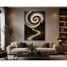 Othello Art Soyut Sonsuzluk Yolu Kanvas Tablo – Spiral Gökyüzü ve Orman Manzaralı Modern Duvar Dekoru