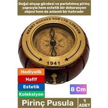 Wintoup #pusula Özel Tasarım Antika Görünüm Denizci Koleksiyonluk Sevgili Babalar Öğretmenler Günü Dekoratif Nostaljik Şık Hediye Ahşap Gövdeli Pirinç Pusula 8 cm