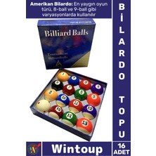 Wintoup #bilardo Profesyonel Arkadaş Grup Eğlenceli Cafe Bar Ev Ortamı Turnuva Oyun Salonu Billiard Beyaz Siyah Düz Çizgili Numaralı Top Standart Pool Amerikan Bilardosu Topu 16'lı Set