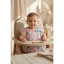 Babydonat Tribal Joy Su Geçirmez Leke Tutmaz Geometrik Desenli Cepli Bebek Mama Önlüğü - Blw Uyumlu Geniş Kesim Koruyucu Önlük 6-24 Ay