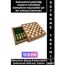 Wintoup #satranç Özel Model Aile Ev Arkadaş Hediye Cafe Kamp Piknik Zeka Strateji Beceri Geliştirici Eğlenceli Taşınabilir Mıknatıslı Taşlı Katlanabilir Çekmeceli Ahşap Satranç Takımı 17,5 cm
