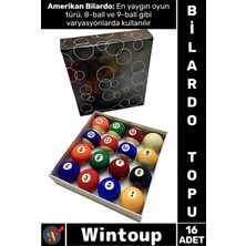 Wintoup #bilardo Profesyonel Arkadaş Grup Eğlenceli Cafe Bar Ev Ortamı Turnuva Oyun Salonu Billiard Beyaz Siyah Düz Renk Çizgili Renkli Numaralı Top Standart Pool Amerikan Bilardosu Topu 16'lı Set