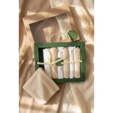 Babydonat Begi Forever New 7'li Organik Pamuk Müslin Ağız Bezi - Pastel Mint & Bej Waffle Dokulu Premium Hediye Kutulu