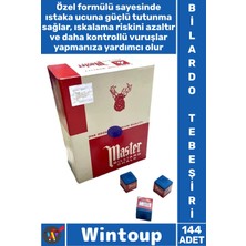 Wintoup #bilardoprofesyonel Arkadaş Grup Eğlenceli Cafe Bar Ev Ortamı Turnuva Oyun Salonu Billiard Yüksek Tutuş Gücü Tozlanma Iskalama Önleyici Dengeli Vuruş Net Görüş Mavi Bilardo Istaka Tebeşiri 144 Adet