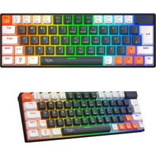 Gameagle Mekanik Rgb Gaming Kablolu Klavye Mavi Switch Hot Swap 64 Tuşlu Double Shot Örgü Kablo Rgb Gaming Oyuncu Klavyesi