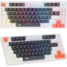 Gameagle Mekanik Rgb Gaming Kablolu Klavye 81 Tuşlu Mavi Switch Hot Swap Double Shot Örgü Kablolu Oyuncu Klavyesi