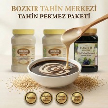 Hakbur Bozkır Yöresel Bozkır Tahin Merkezi Taş Değirmen Beyaz Tahin 935 gr 2 Adet & Köy Üzüm PEKMEZI950GR (Katkısız)