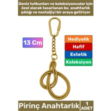Wintoup #anahtarlık Özel Üretim Denizci Temalı Marin Sevgili Babalar Öğretmenler Günü Dekoratif Hediyelik Koleksiyon Estetik Antika Görünümlü Pirinç Halat Düğümü Tasarımlı Anahtarlık 13 cm