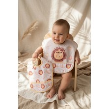 Babydonat Leo & Luna Leke Tutmaz Sıvı Geçirmez 2'li Bebek Mama Önlüğü Seti - Boho Aslan Figürlü Ayarlanabilir Cırtlı Cepli Tasarım