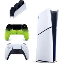 Sony Playstation 5 Slim Dijital 825GB + 2.kol Dualsense Remix Green + Ps5 Şarj Istasyonu (Ithalatçı Garantili )