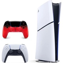 Sony Playstation 5 Slim Dijital 825GB + 2.kol Dualsense Techno Red (Ithalatçı Garantili )
