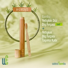 Weways Bambu Diş Fırçası ve Bambu Taşıma Kabı (Düz Sap - Soft Uç)
