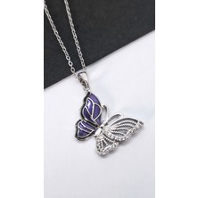 Serenity Kelebek Figür Çelik KOLYE02