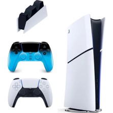 Sony Playstation 5 Slim Dijital 1tb + 2.kol Dualsense Rhythm Blue + Ps5 Şarj Istasyonu (Ithalatçı Garantili )