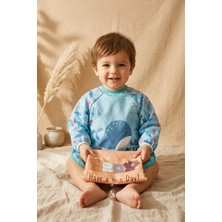 Babydonat Sıvı Geçirmez Uzun Kollu Bebek Mama Önlüğü - 6-24 Ay Blw Uyumlu Aktivite Önlüğü - Sevimli Ayı ve Balina Temalı