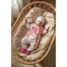 Babydonat Mariposa Butterfly Nakışlı 6 Parça %100 Pamuklu Yeni Doğan Hastane Çıkışı ve Bebek Takımı - Fuşya/beyaz