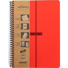 Infinity Primary Serisi, A4, 6 Konulu (3 Kareli, 3 Çizgili) 180 Yaprak Pp Kapaklı Spiralli Defter,