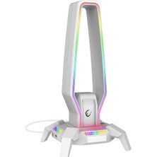 RM-H27 Igrıs Type-C Rgb Beyaz Kulaklık Standı RM-H27 Igrıs Beyaz