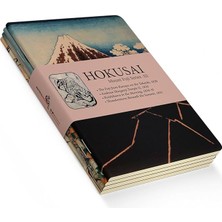 Mount Fuji Series Iıı - A6, Hokusai 4'lü Defter Seti Iıı, Çizgisiz, Toplam 192 Sayfa, Her Biri 48