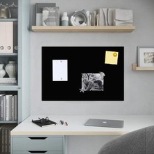Magnet Magnet Panosu, Dekoratif Mıknatıslı Pano, Siyah, Metal Pano, 50X70 cm