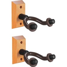 Gitar Bağlama Ukulele Duvar Askısı 2 Adet Standı Ahşap Yüzey + Dübel ve Vida Dahil