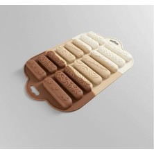 Bölmeli Çok Amaçlı Silikon Finger Kalıp - 25X17 cm - Dekoratif Baton Atıştırmalık, Pasta ve